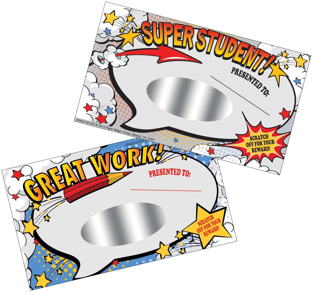 Super Student charts Scratch Off Student Awards, 24pc, 3.5'' W X 6'' H