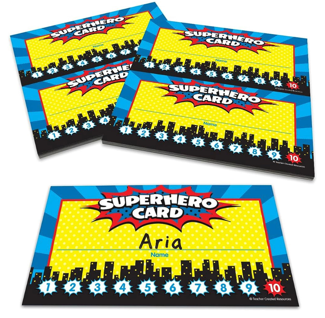 Superhero punch cards