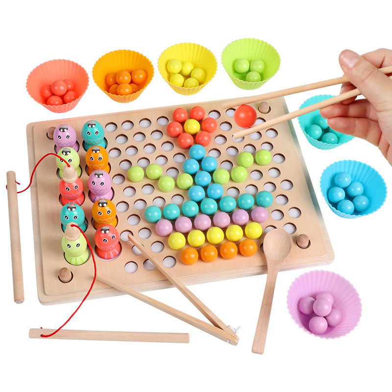 color & ball wooden game