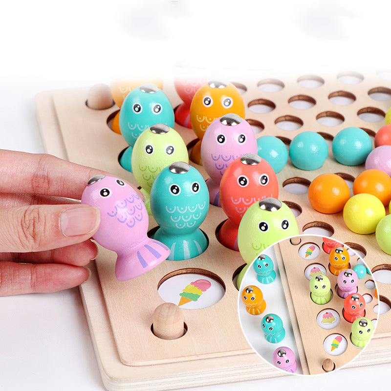 color & ball wooden game
