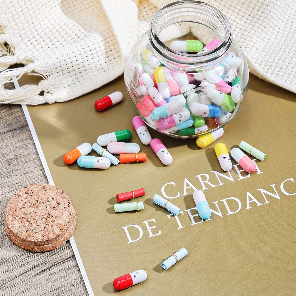 FUTUREPLUSX 100 Pcs Capsule Message in a Glass Bottle