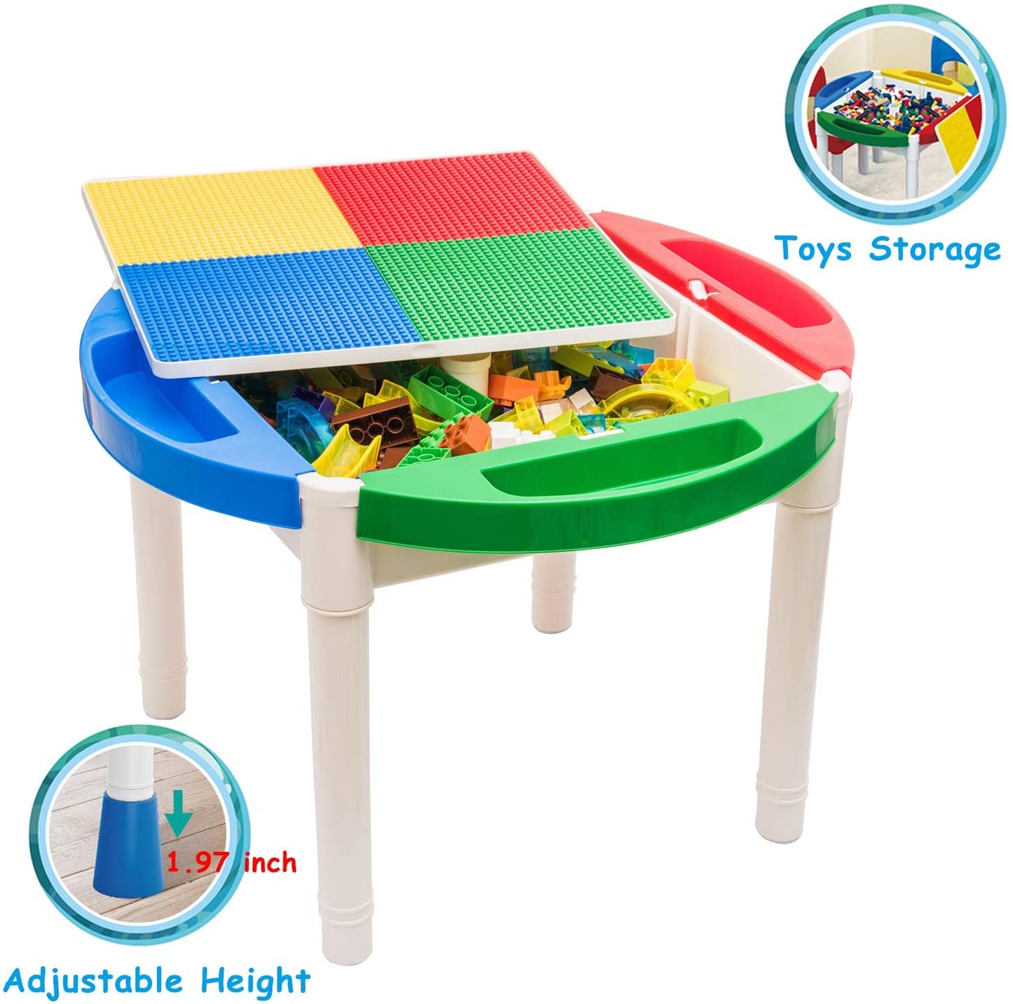 blocks desk + 2 chairs + 1000 pieces lego