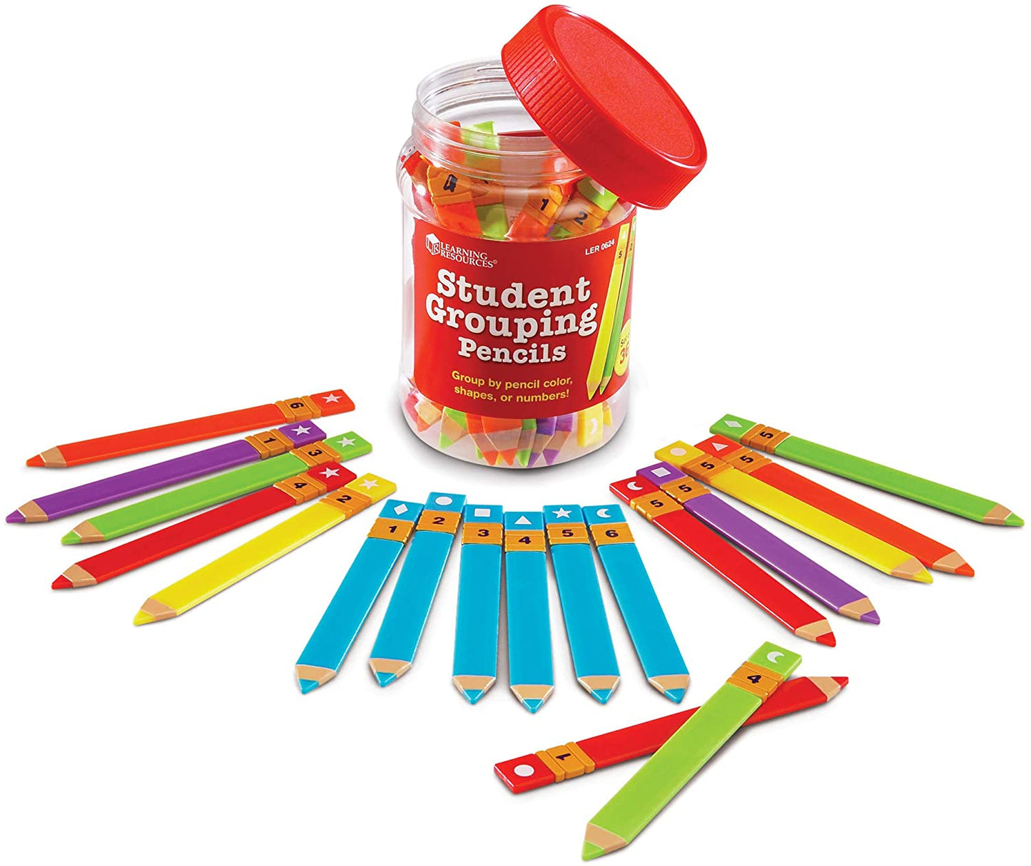 Learning Resources Student Grouping Pencils,Multicolor,4 1/2 x 4/2 in