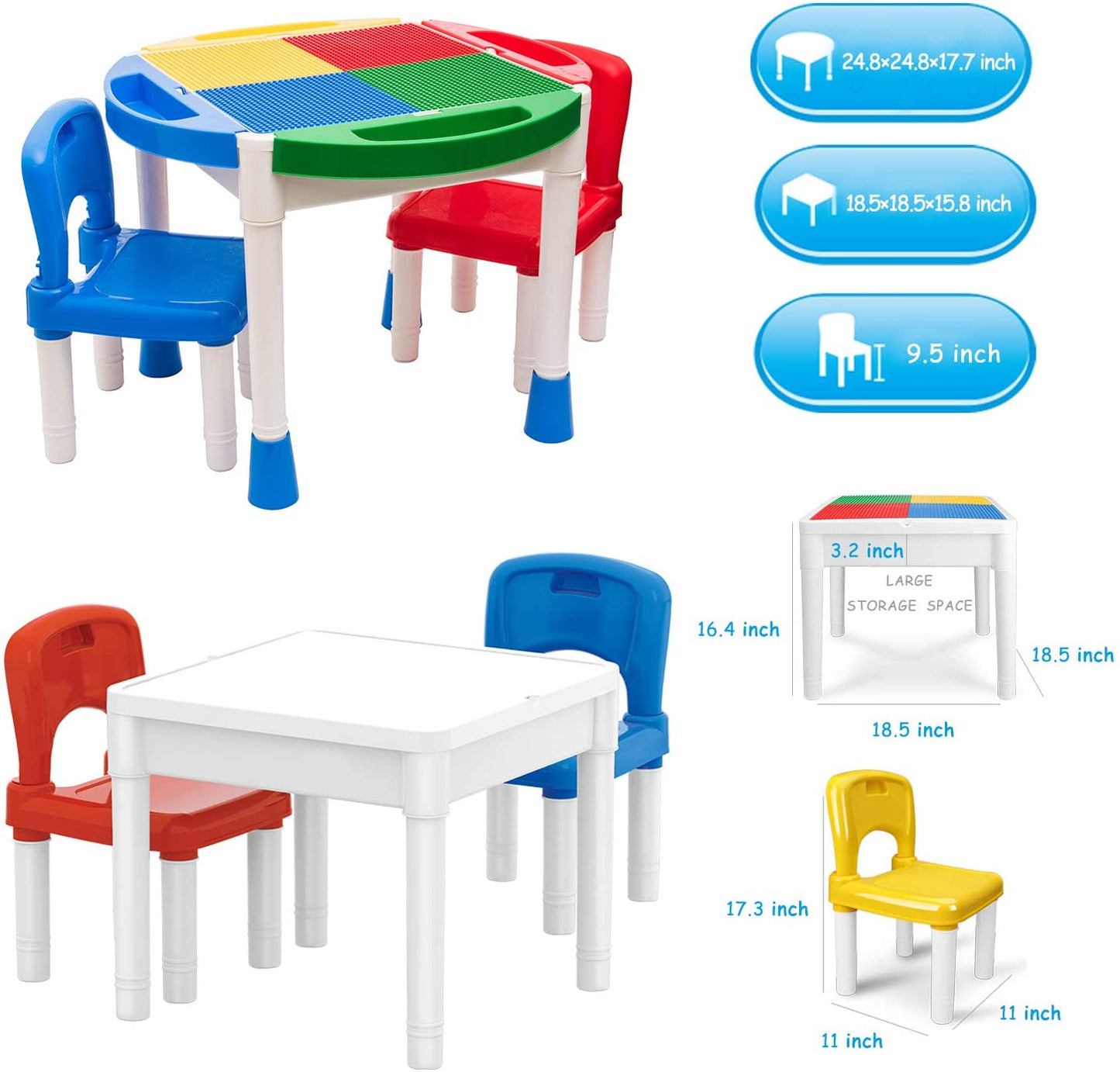 blocks desk + 2 chairs + 1000 pieces lego