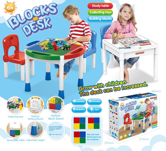 blocks desk + 2 chairs + 1000 pieces lego