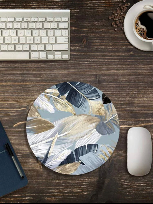 elec Leaf Pattern Round Mouse Pad